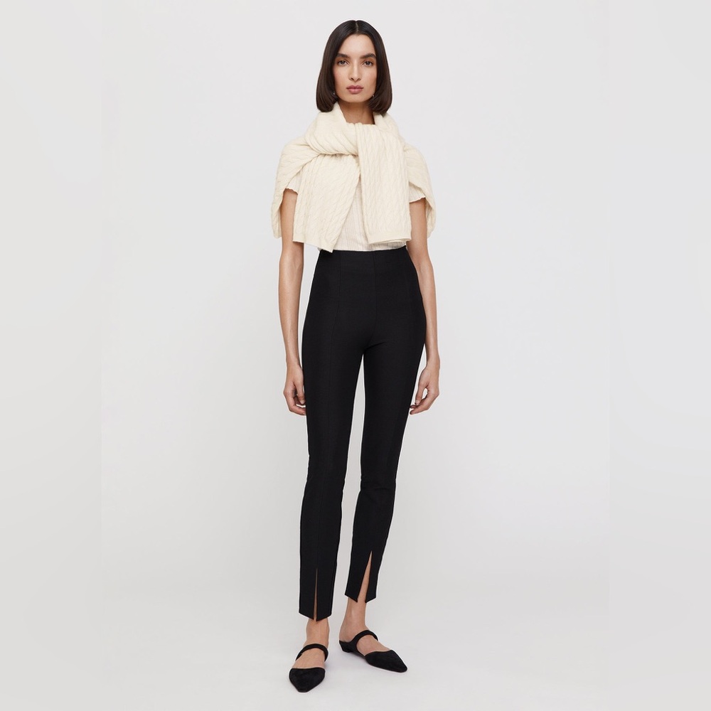 Toteme Black Skinny Pants with front slit